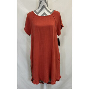 Bad Little Country Girl Tina Womens Oversized Tunic Top Dress Sz Medium Cheetah